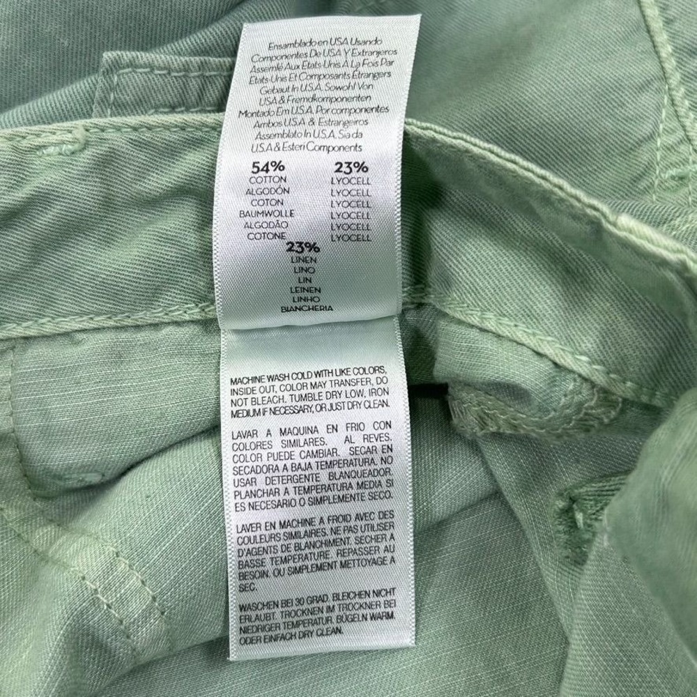 NEW Mother The‎ Shaker Chop Crop Pants Hedge Green Womens 25 Thin Lightweight - Picture 9 of 15